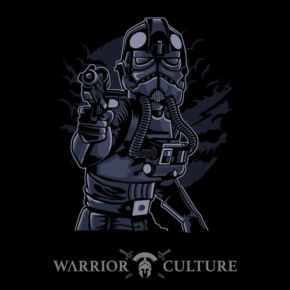 Imperial Pilot printed onto a 10 x 10 cm sticker.