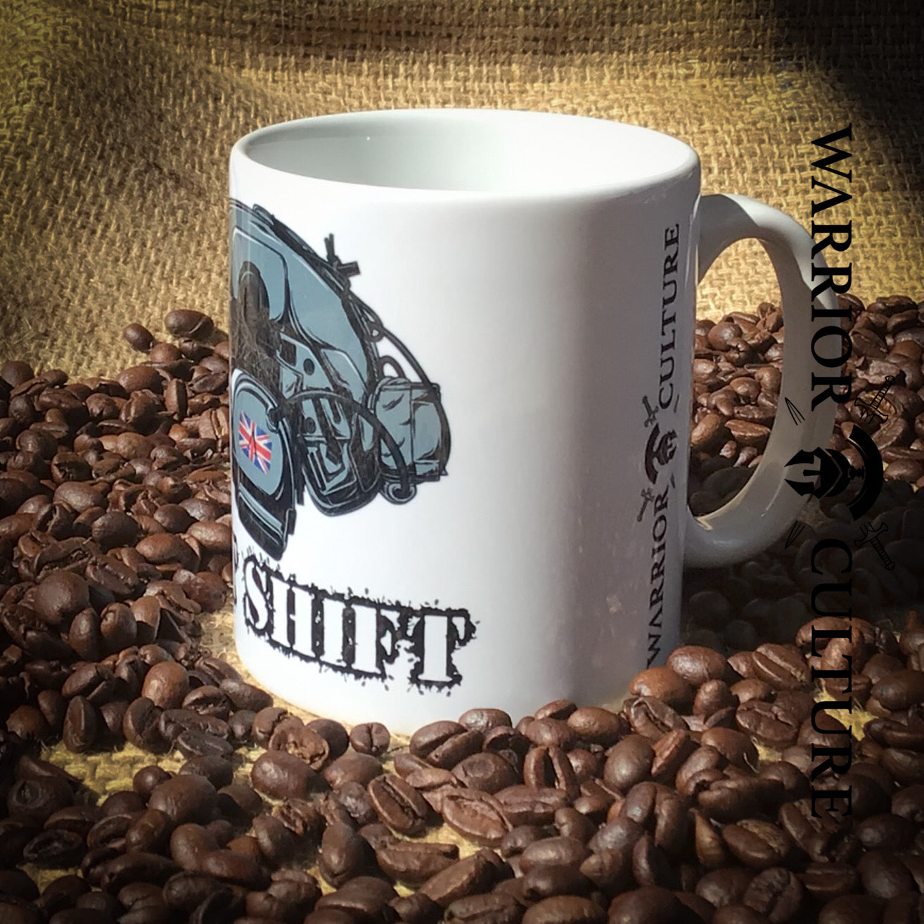 Night shift design printed on a warrior culture coffee mug