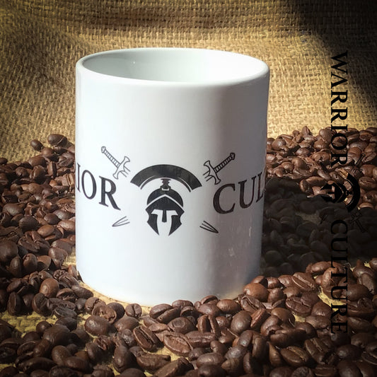 Warrior Culture Logo on a 10 0z ceramic mug