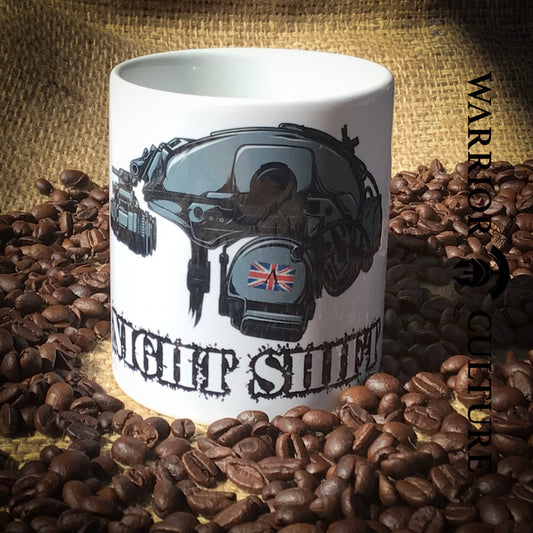 Night shift design printed on a warrior culture Mug