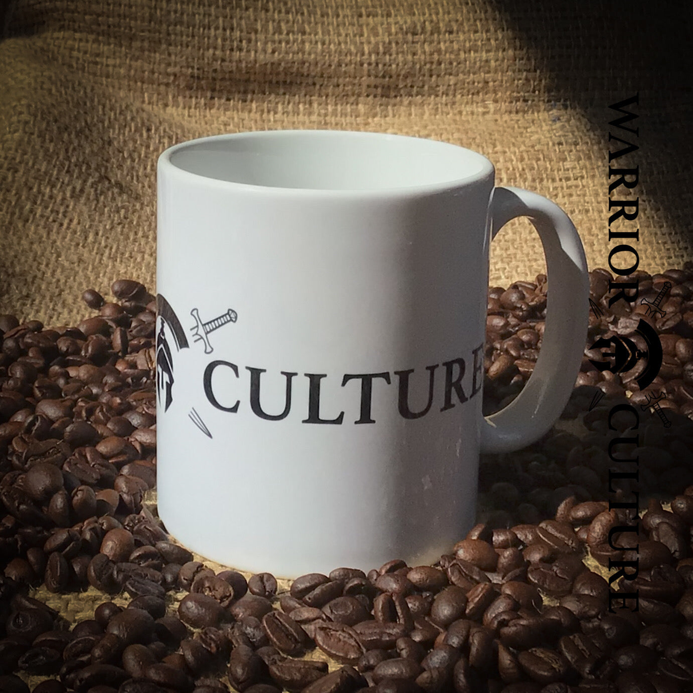 Warrior Culture Logo on a ceramic mug