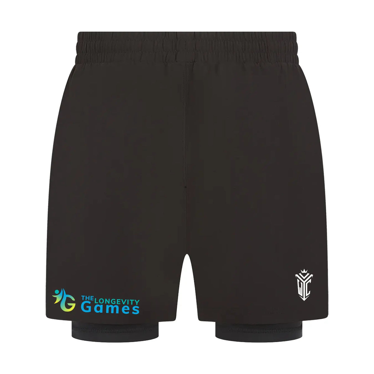 Ares Men's Performance Double Layer Sports Shorts – The Longevity Games, black