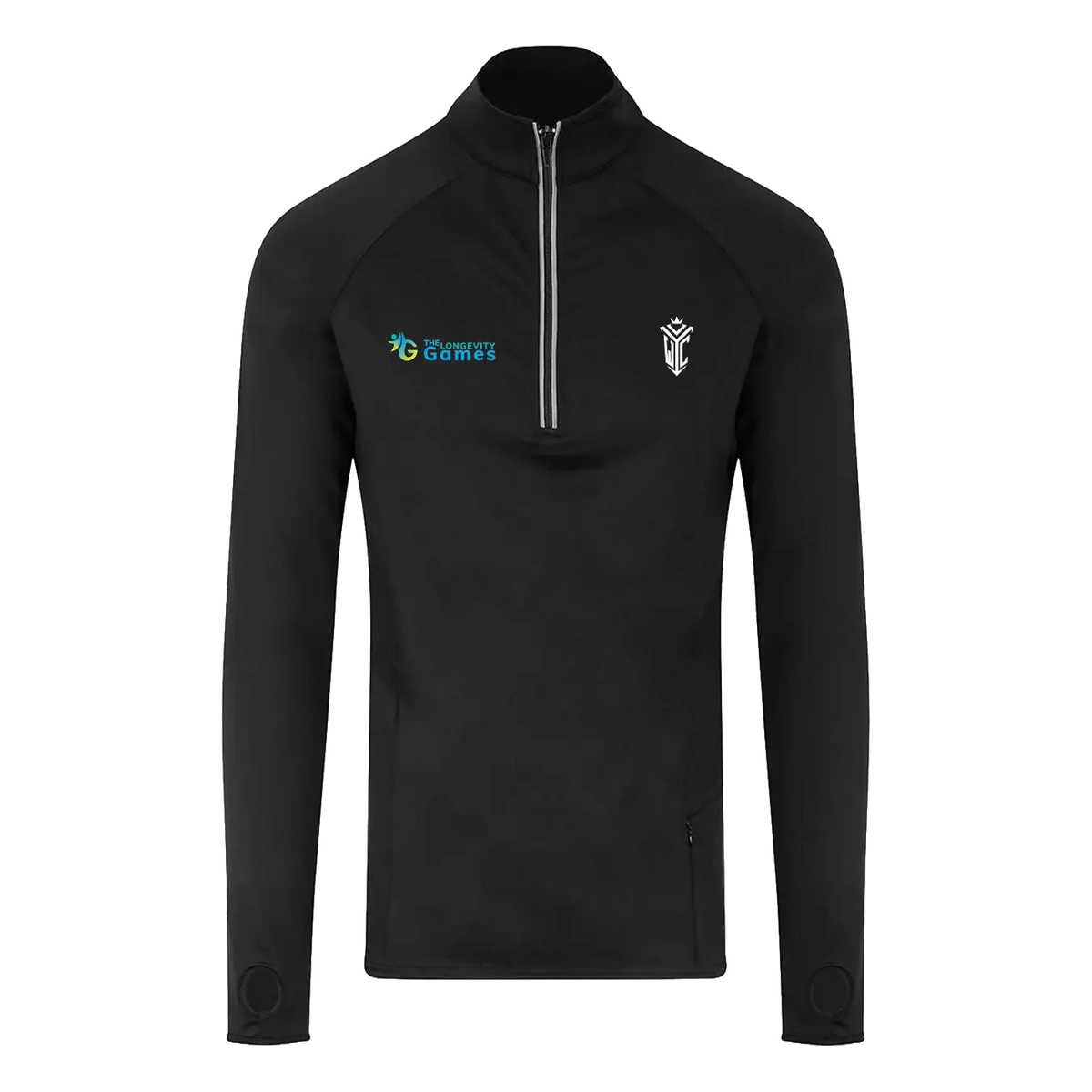 Ares Men's Performance 1/2 Zip – The Longevity Games, black