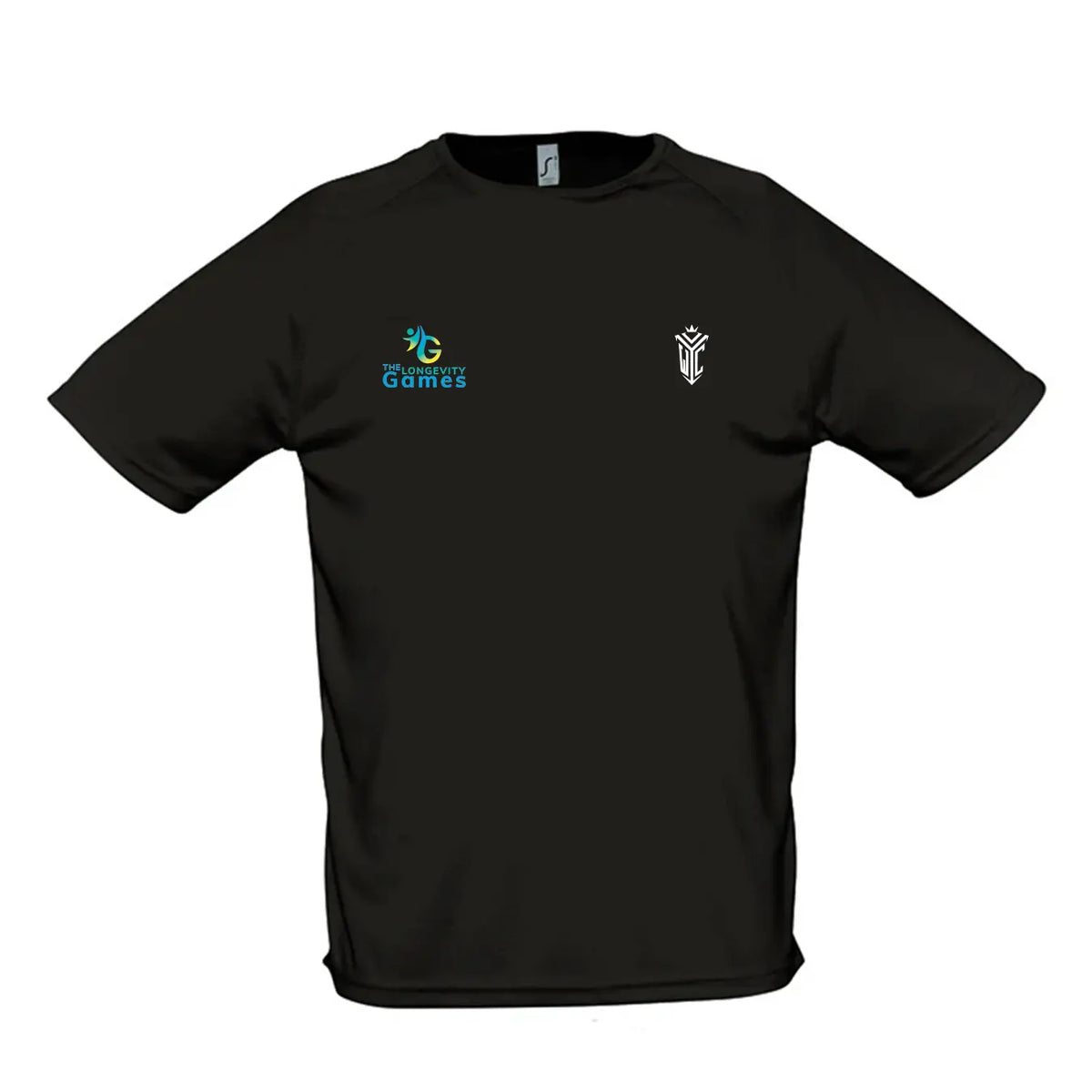 Performance Training T-Shirt – The Longevity Games, black, front