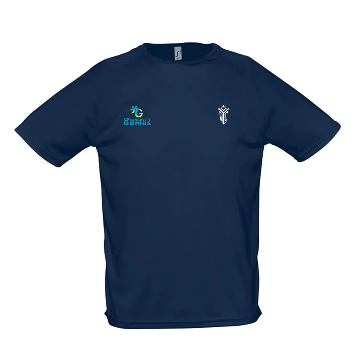 Performance Training T-Shirt – The Longevity Games, navy, front