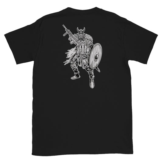 Black Warrior Culture T-Shirt with a Tactical Viking on the back.